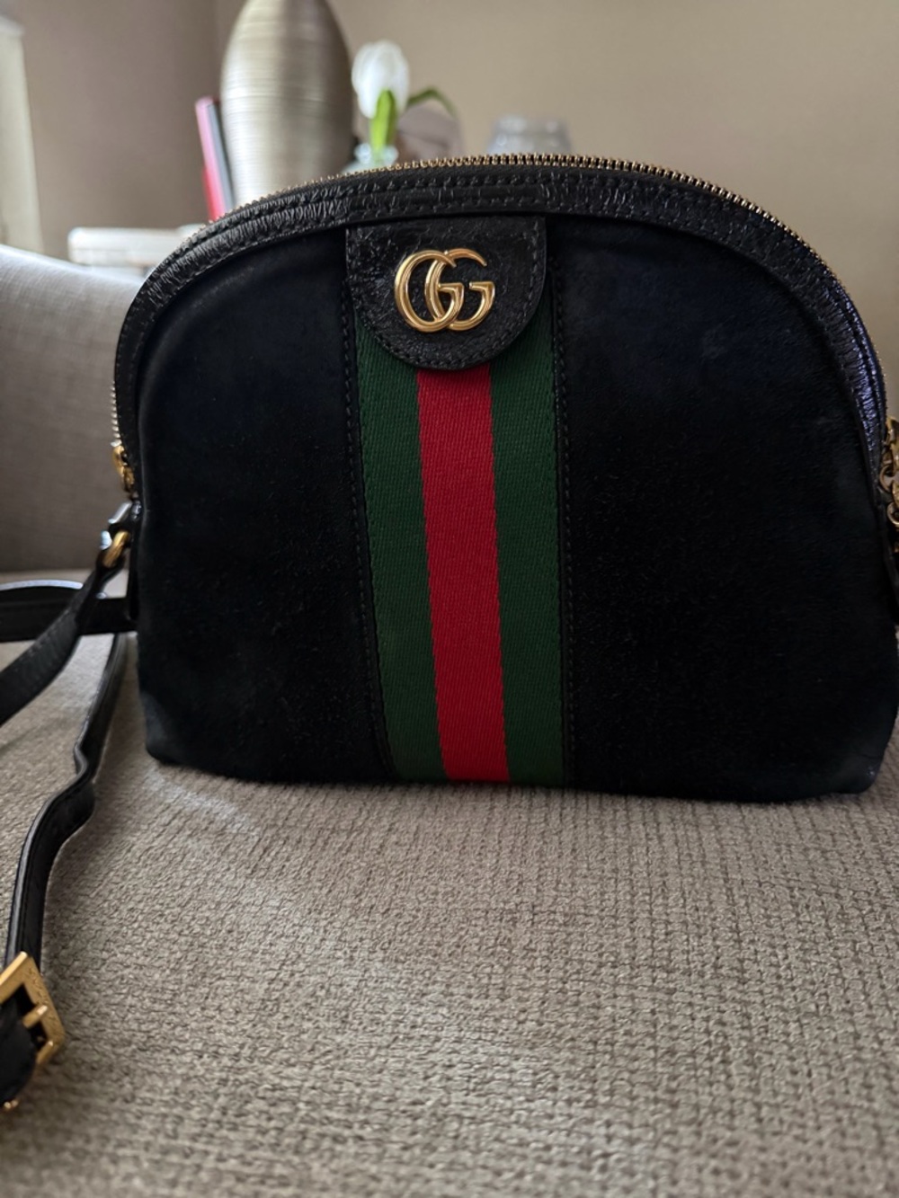 Gucci Ophedia Suede Shoulder Bag